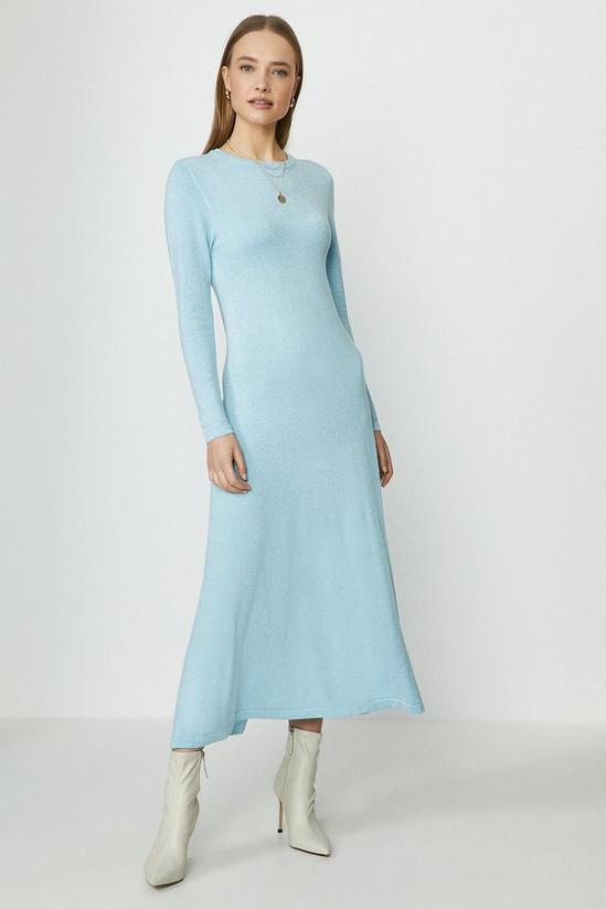 Coast Long Sleeve Knitted Glitter Midi Dress 1
