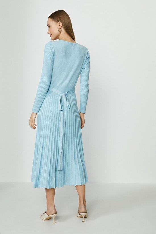 Coast Pleated Skirt Glitter Knitted Wrap Midi Dress 3