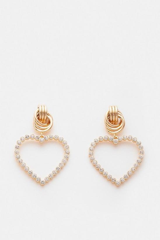 Coast Love Heart Diamante Earrings 2