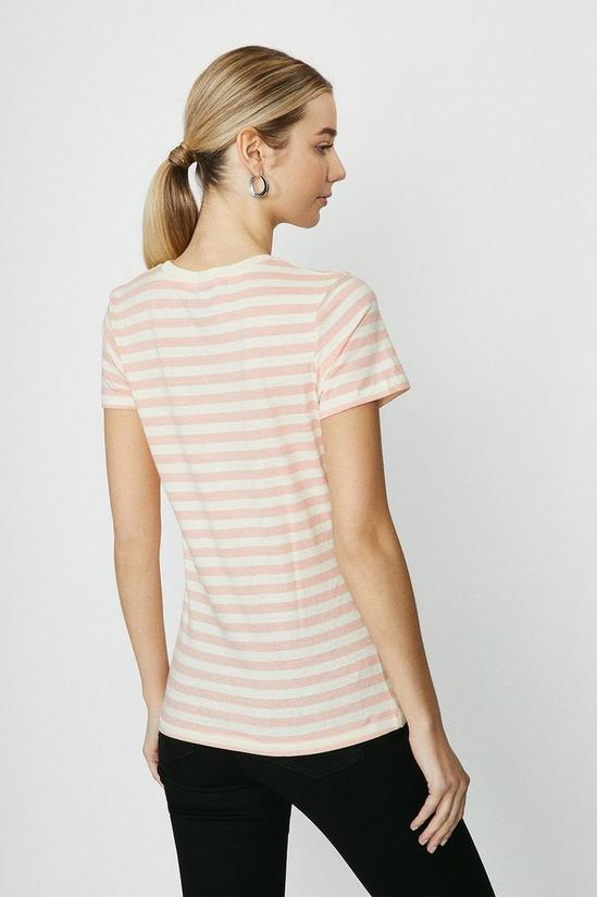 Coast Striped Pocket Embroidered Flower T-shirt 3