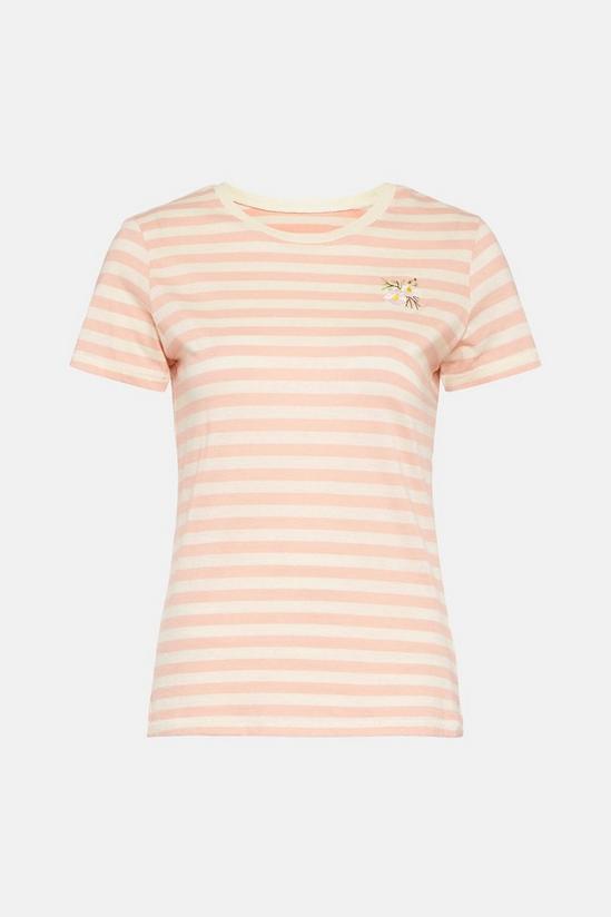 Coast Striped Pocket Embroidered Flower T-shirt 4