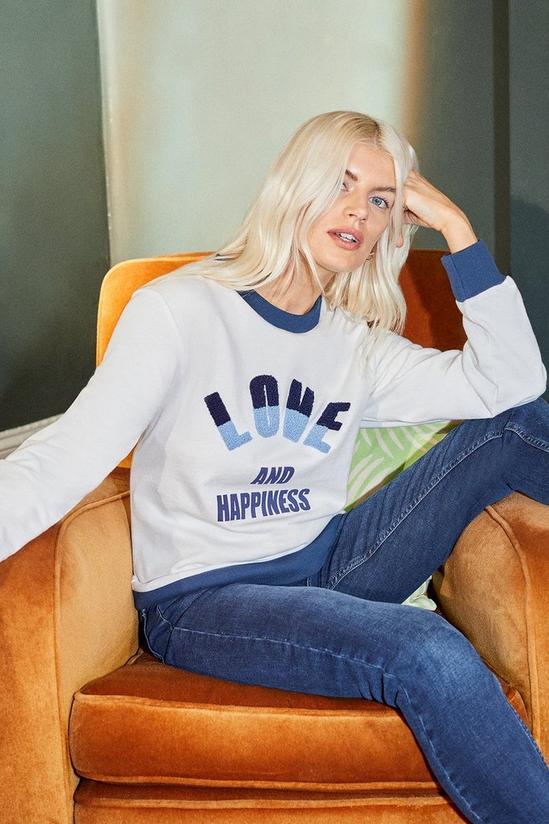 Coast Love & Happiness Towelling Detail Sweatshirt 1