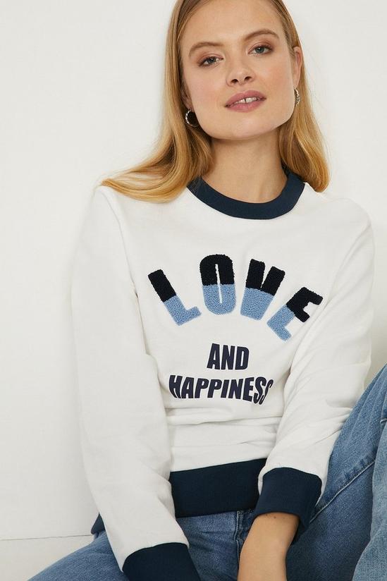 Coast Love & Happiness Towelling Detail Sweatshirt 2