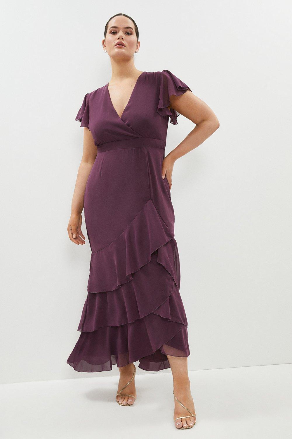 coast paris ruffle hem dress