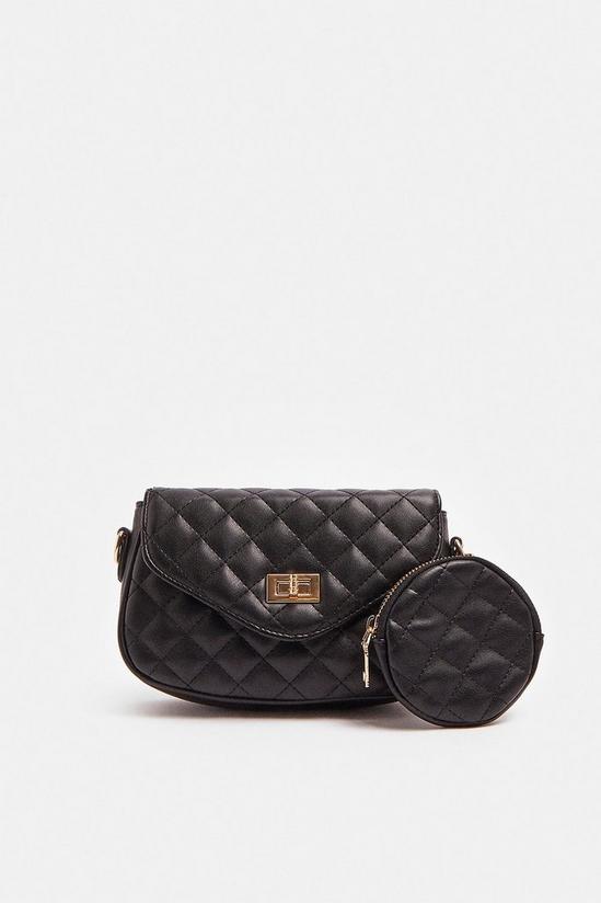 Coast Black Quilted Bag With Mini Quilted Purse 1