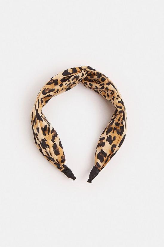 Coast Satin Leopard Twist Headband 2