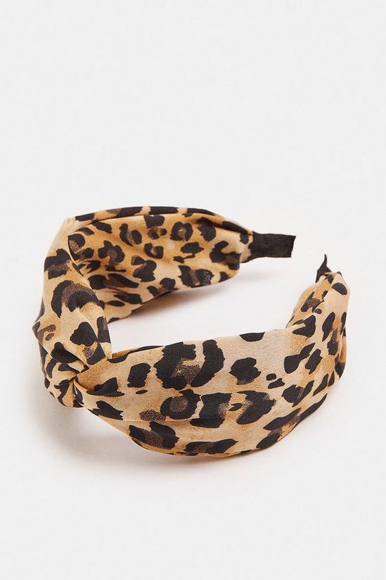 Coast Satin Leopard Twist Headband 3
