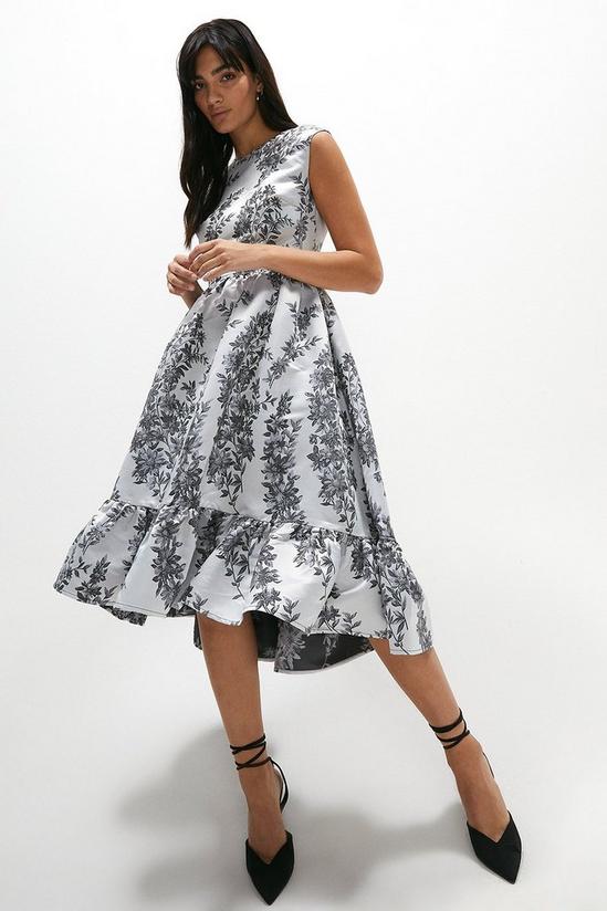 Coast Flippy Skirt Midi Jacquard Dress 1