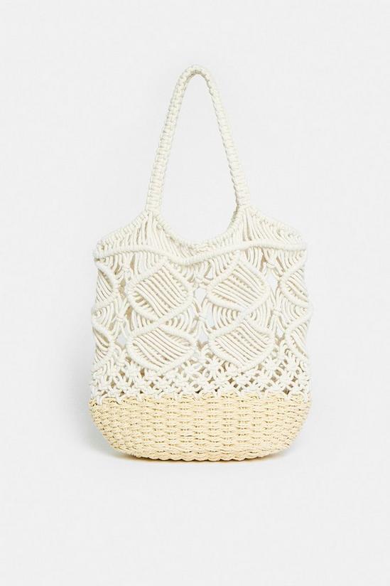 Coast Contrast Crochet Shopper Bag 1