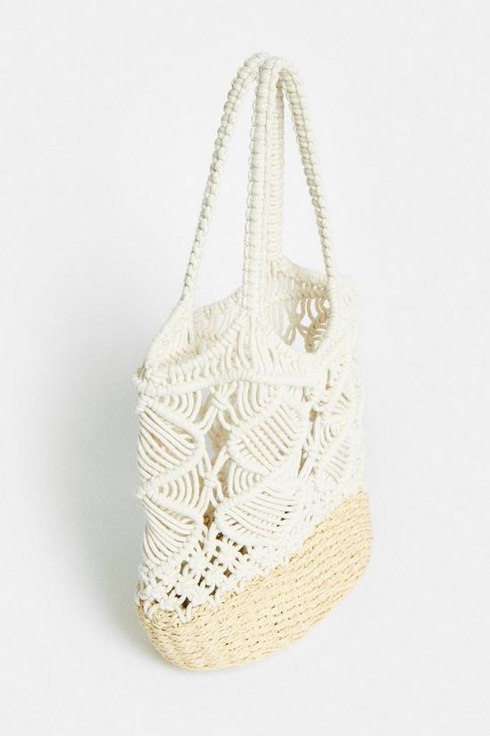 Coast Contrast Crochet Shopper Bag 2