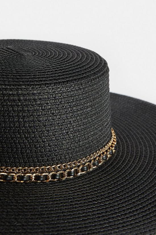 Coast Chain Band Wide Brim Straw Hat 3