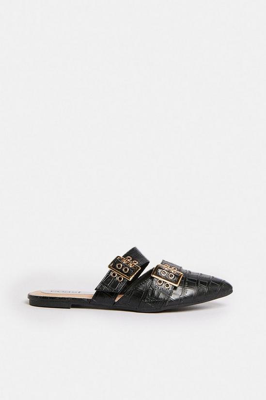 Coast Double Buckle Pointed Backless Loafers 1
