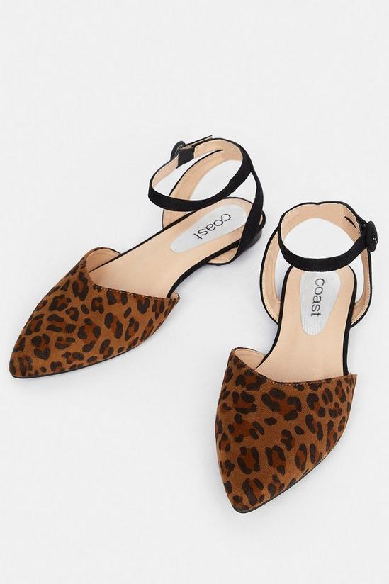 Coast Wide Fit Leopard Backless Pointed Ballet Pumps 3