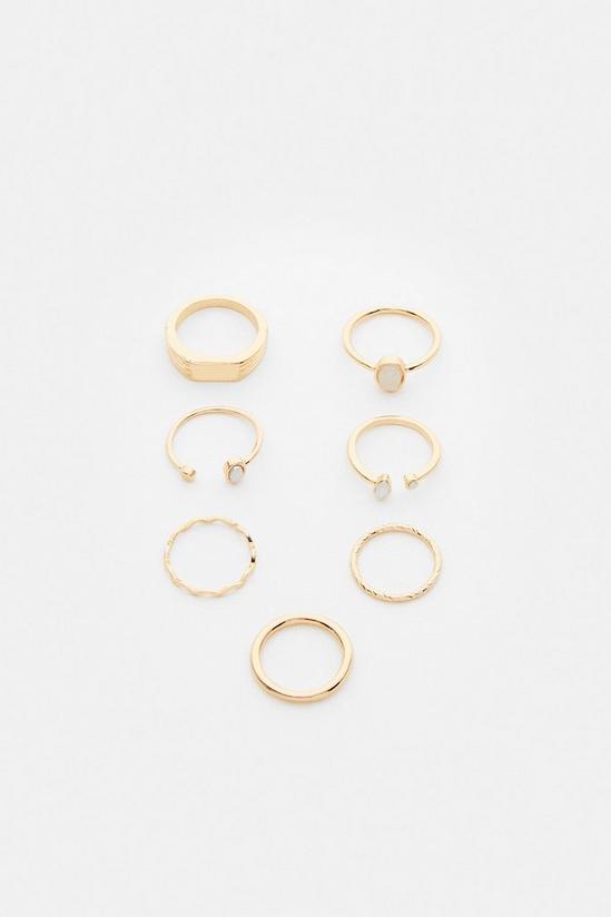 Coast 7 Pack Delicate Rings With Jewels Set 2
