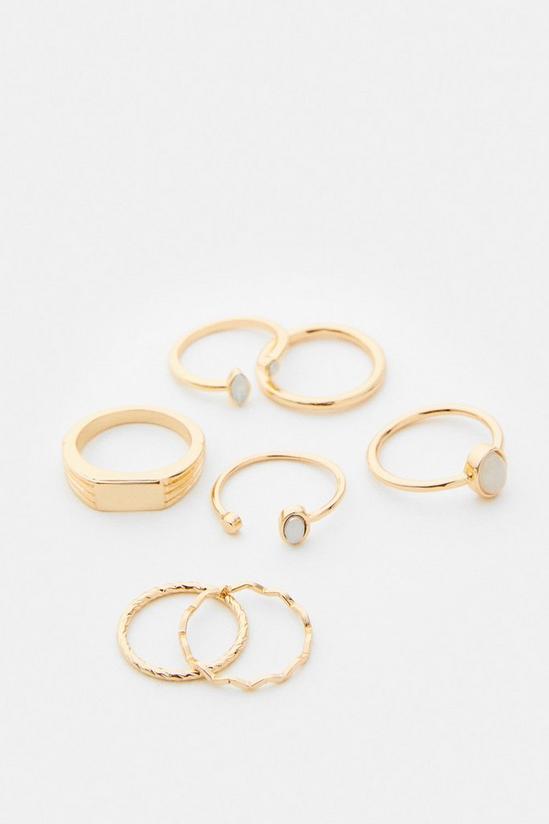 Coast 7 Pack Delicate Rings With Jewels Set 3