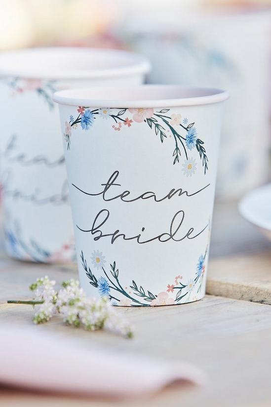 Coast Ginger Ray 8 Floral Team Bride Paper Cups 1