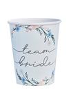 Coast Ginger Ray 8 Floral Team Bride Paper Cups thumbnail 2