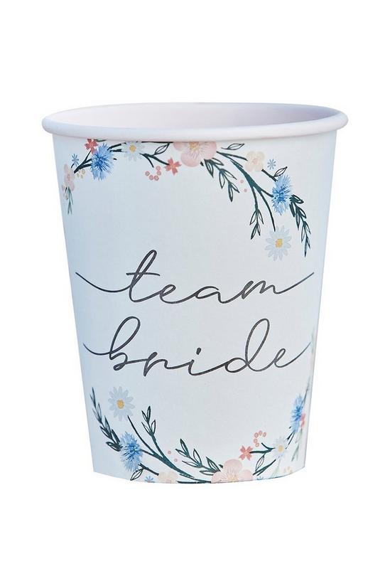 Coast Ginger Ray 8 Floral Team Bride Paper Cups 2