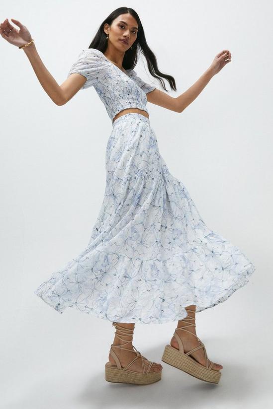 Coast Broderie Tiered Maxi Skirt 1