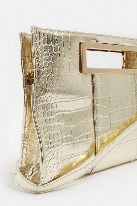 Coast Rectangle Croc Clutch With Cut Out Handle 3