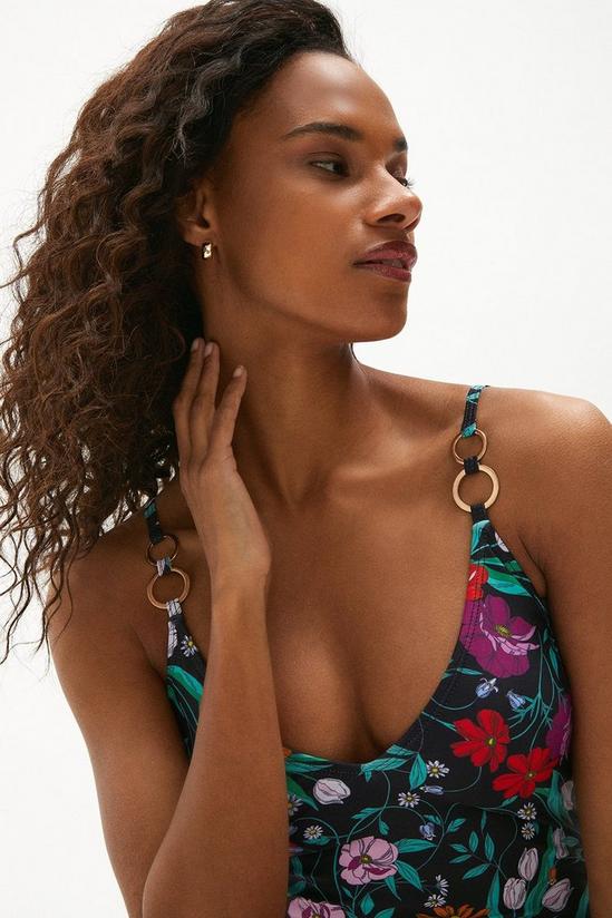 Coast Floral Ring Detail Plunge Swimsuit 2