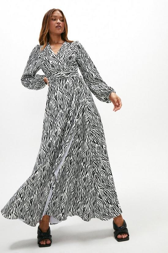 Coast Full Skirted Zebra Print Wrap Dress 1