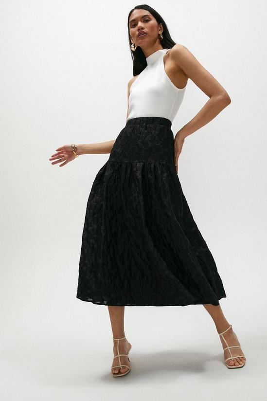 Coast Tonal Jacquard Elasticated Waist Skirt 4
