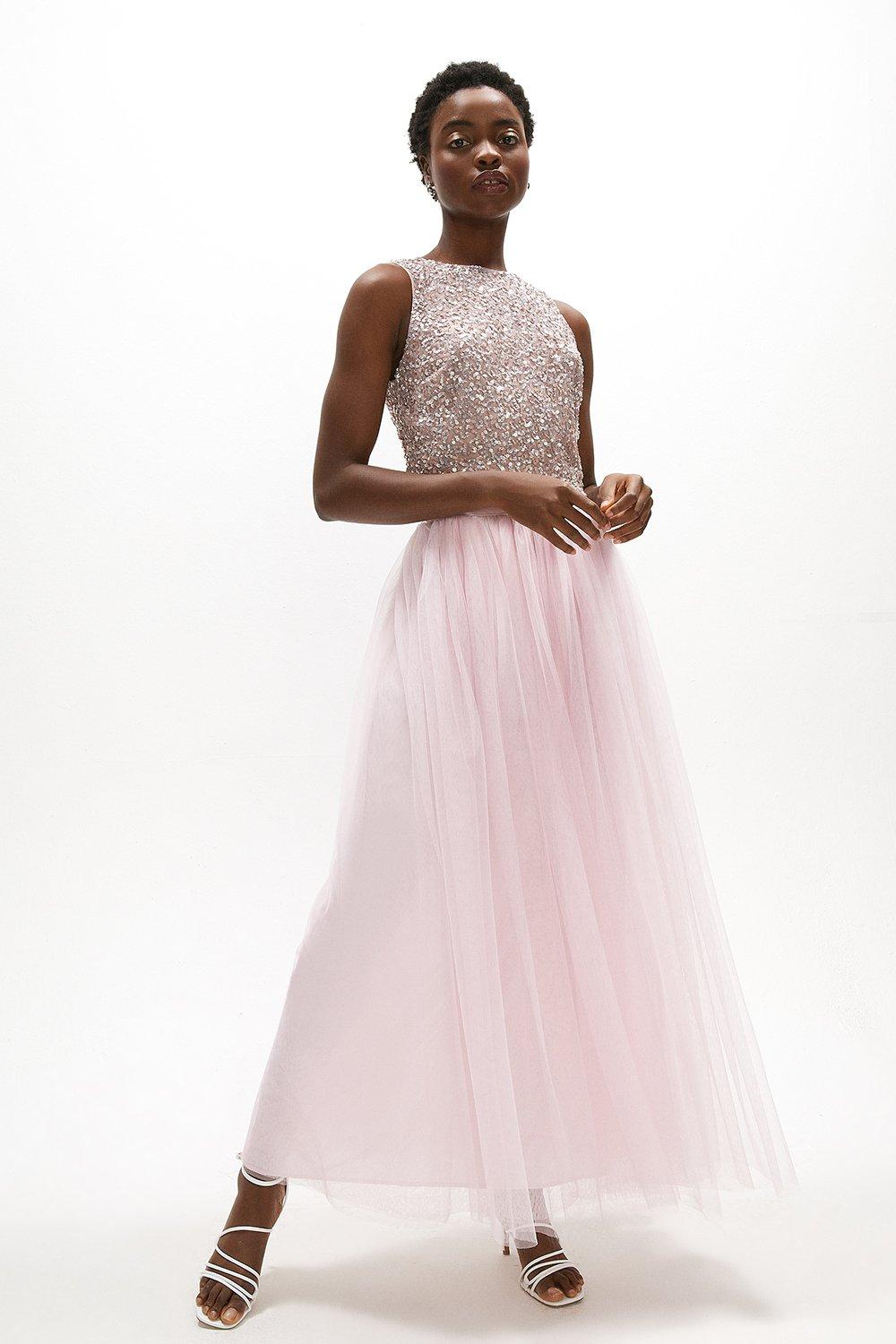 Tulle maxi 2025 skirt blush