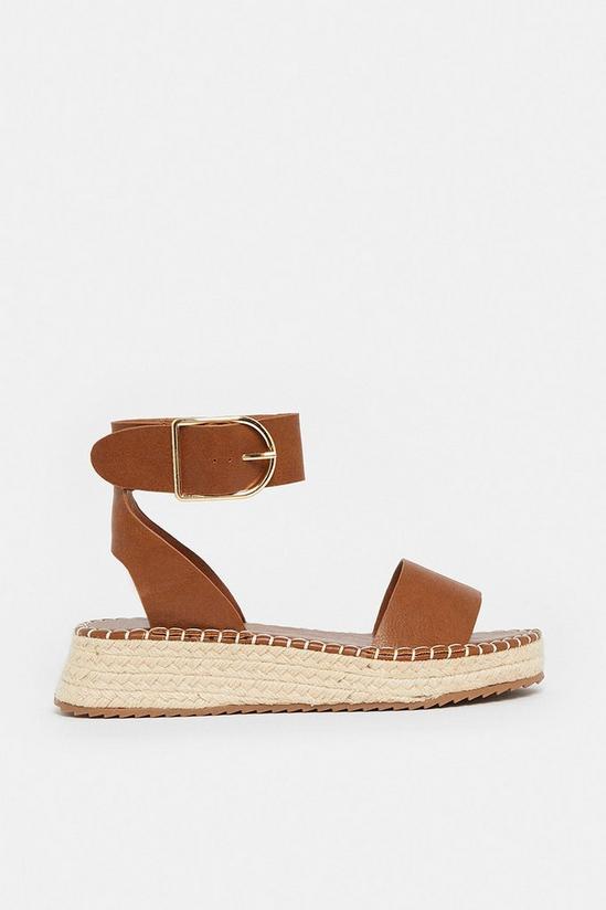 Coast Ankle Strap Flatforms With Buckle Detail 1