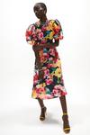 Coast Floral High Neck Midi Dress With Puff Sleeves thumbnail 3