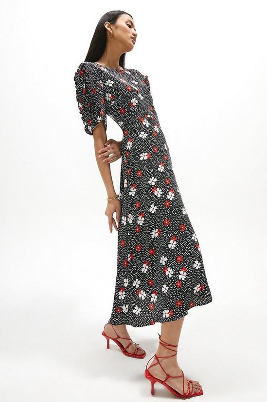 Coast Printed Ruche Sleeve Maxi Dress 1