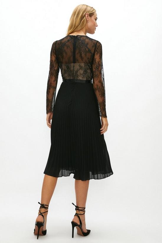 Coast Long Sleeve Lace Pleated Skirt Midi Dress 3