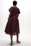 Coast Red Floral Puff Belted Sleeve Dress thumbnail 3