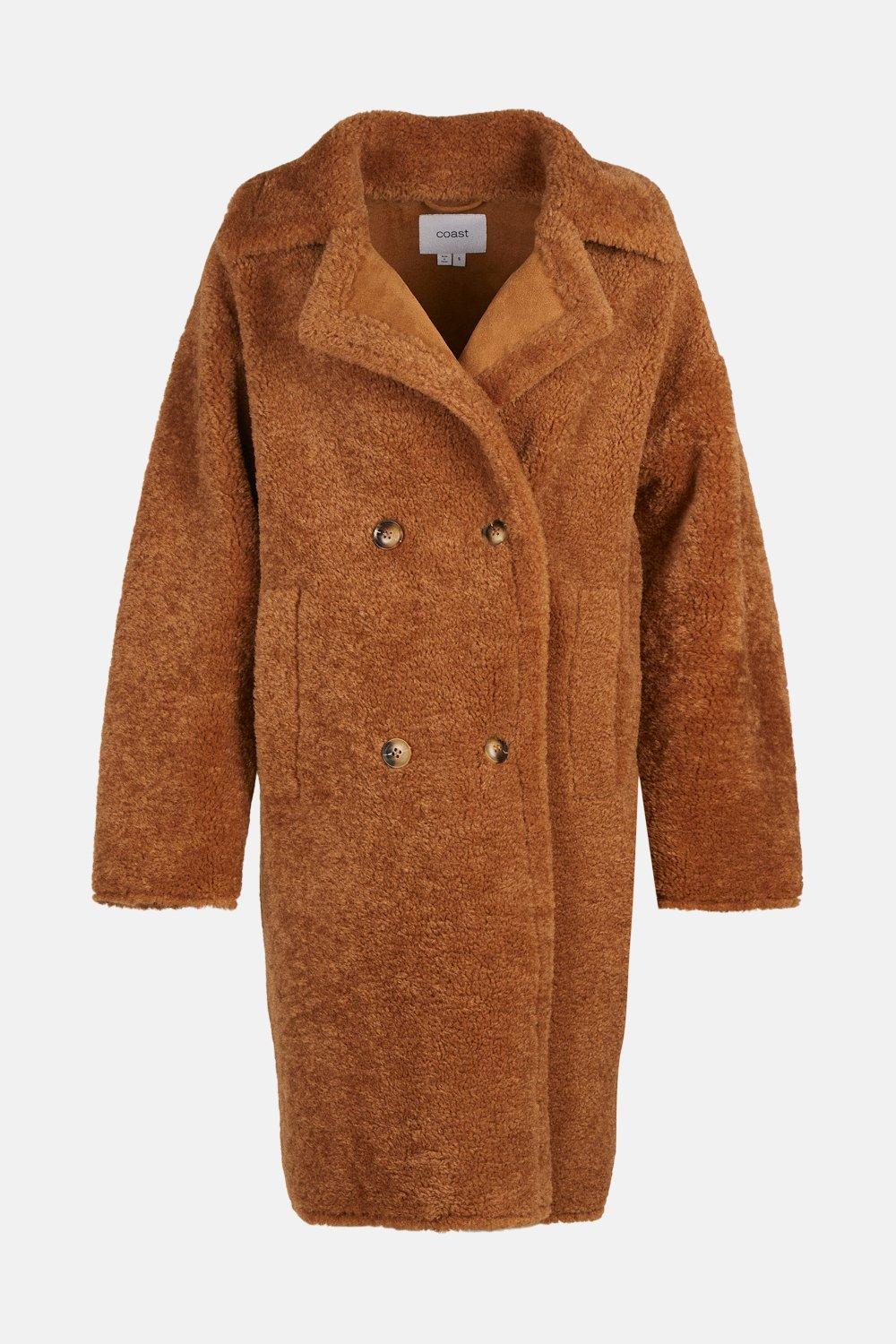 Jackets & Coats | Longline Borg Teddy Coat | Coast