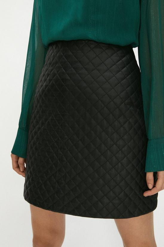 Coast Premium Leather Quilted Mini Skirt 2