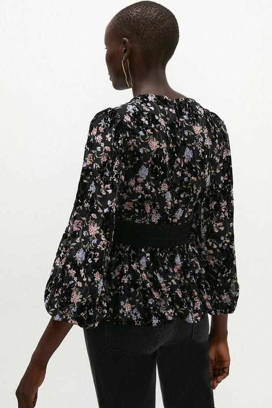 Coast Clipped Floral V Neck Top 3