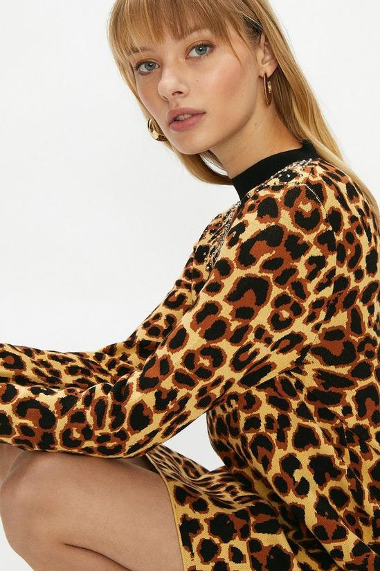 Coast Embellished Leopard Knitted Dress 2