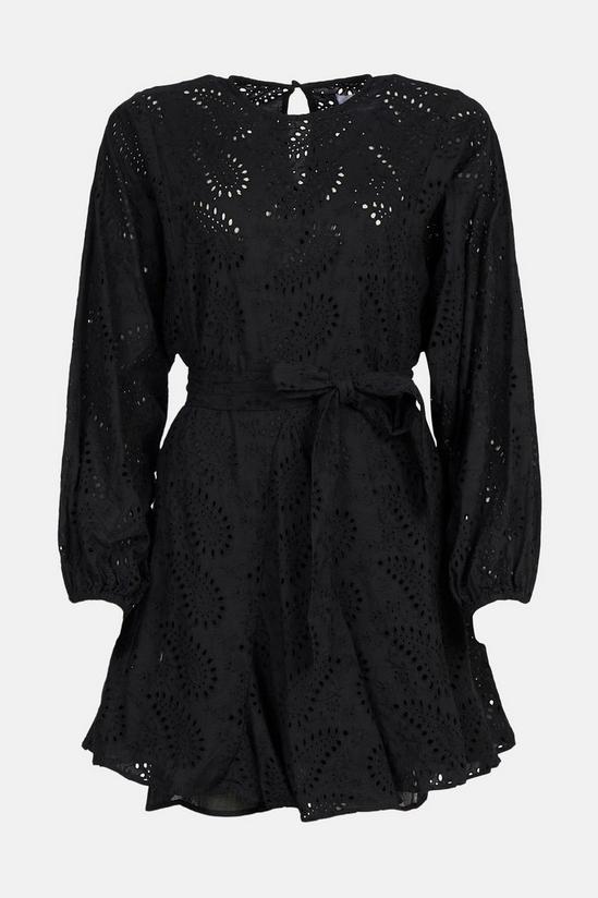 Coast Broderie Long Sleeve Tie Waist Swing Dress With Godets 4