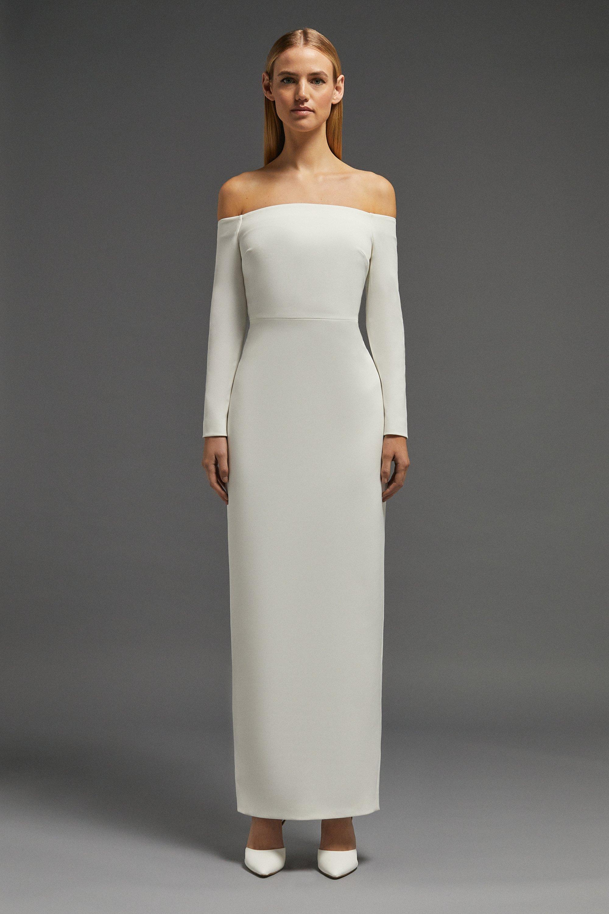 Bardot Maxi Long Sleeve Dress - Ivory