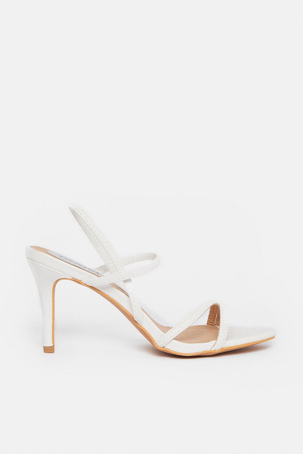 Strappy white hotsell kitten heels