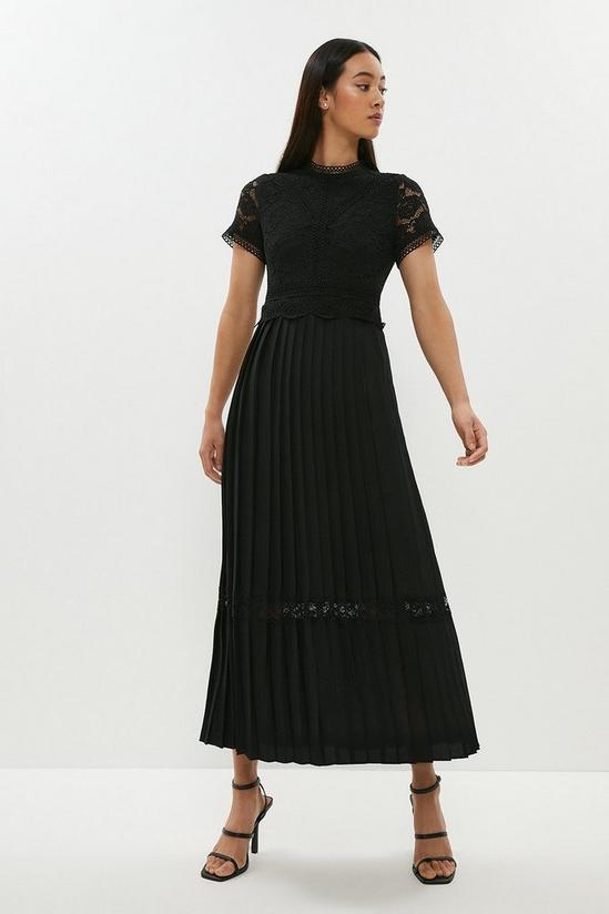 Coast Lace Bodice Pleat Skirt Maxi Dress 1