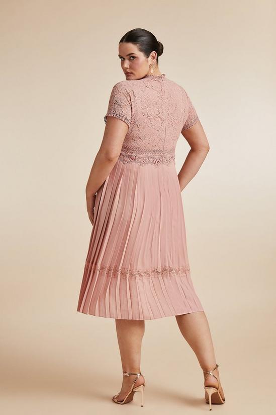 Coast Plus Size Lace Bodice Pleat Skirt Midi Dress 3