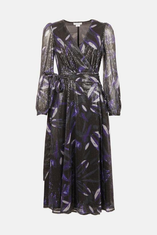 Coast Jo Holland Printed Sequin Wrap Dress 4