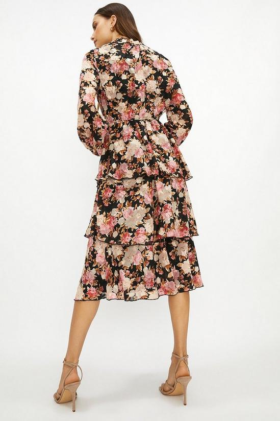 Coast Printed Frill And Button Detail Midi Dress 3