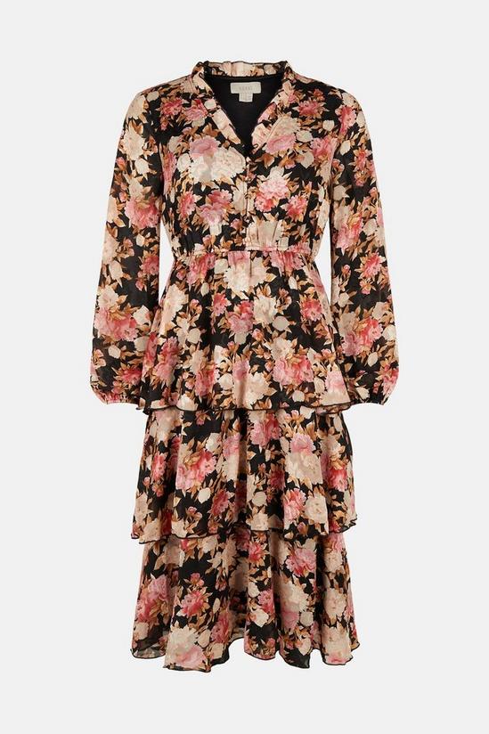 Coast Printed Frill And Button Detail Midi Dress 4
