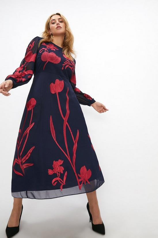 Coast Plus Size Floral Embroidered Midi Dress 1