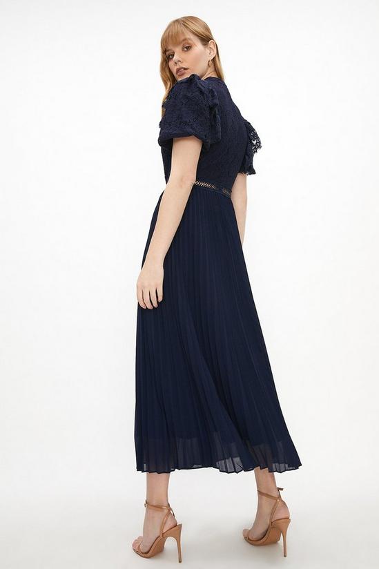 Coast Puff sleeve Lace Bodice Pleat Skirt Midi Dress 3