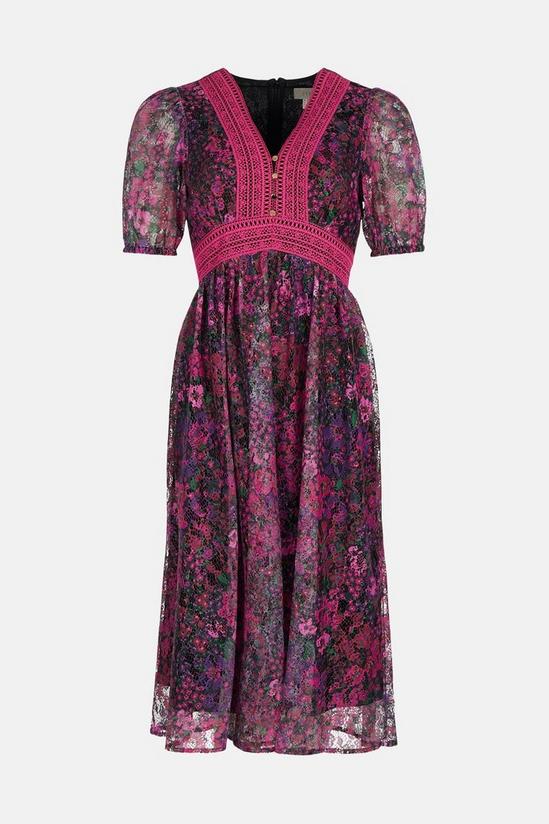 Coast Puff Sleeve Printed Lace Midi Dress 4