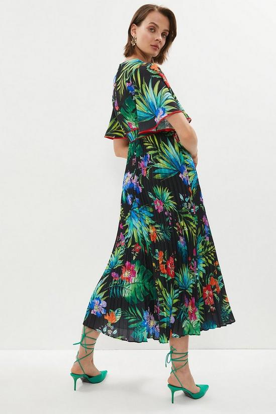 Coast Angel Sleeve Pleat Skirt Printed Midi Dress 3