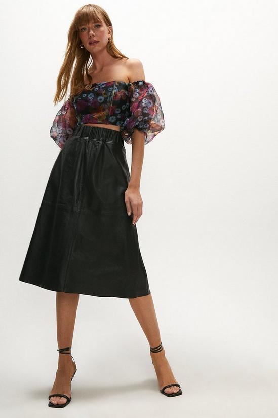 Coast Real Leather Elasticated Waist Midi Skirt 1